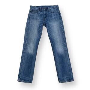 J Crew 770 Mens Japanese Kaihara Denim Jeans 30x32 Whiskered Slim Straight